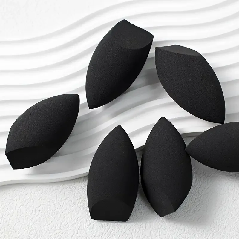 Conjunto de esponja de maquiagem de corte duplo de 3 peças, hidrofílico sem látex, flexível e colorido para beleza
