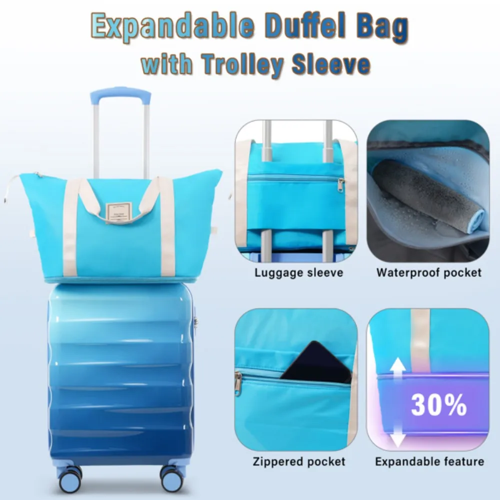 

20" Carry-on Luggage with Cup Holder – Lightweight Glossy Hardshell Suitcases with Spinner Wheels TSA Lock Airline Approved