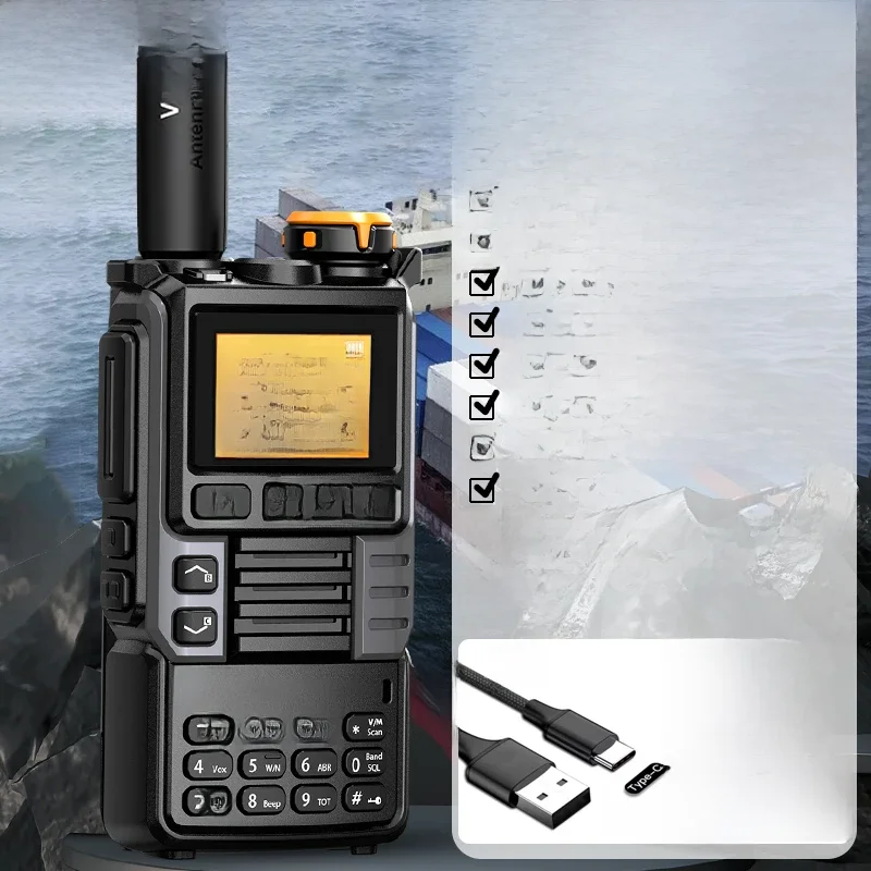 Quansheng UV-K6 Walkie Talkie 5W Air Band Radio Tyep C Lading Uhf Vhf Dtmf Fm Scrambler Noaa Draadloze Frequentie Tweeweg Cb Radio - afbeelding 2
