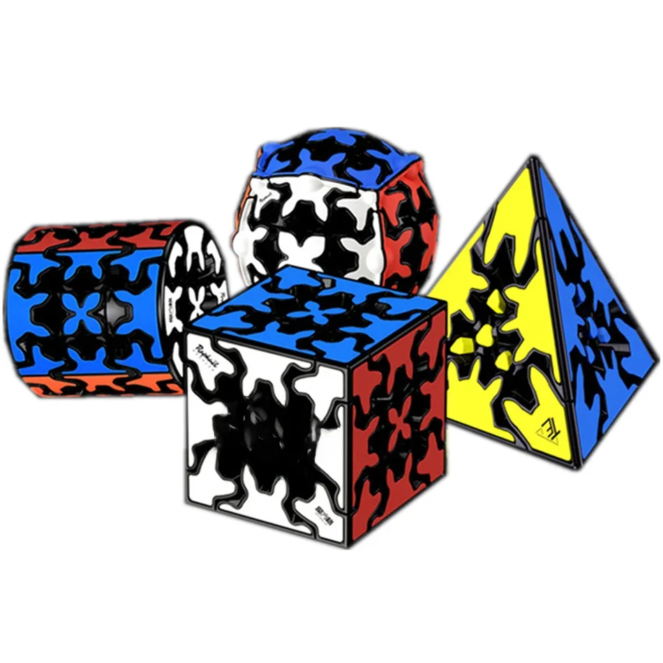 Nouveau Qiyi Gear Cube 3x3x3 Gear Cube 3x3 pyramide cylindre sphère vitesse Cubes jouet éducatif pour enfants enfants cadeau jouet