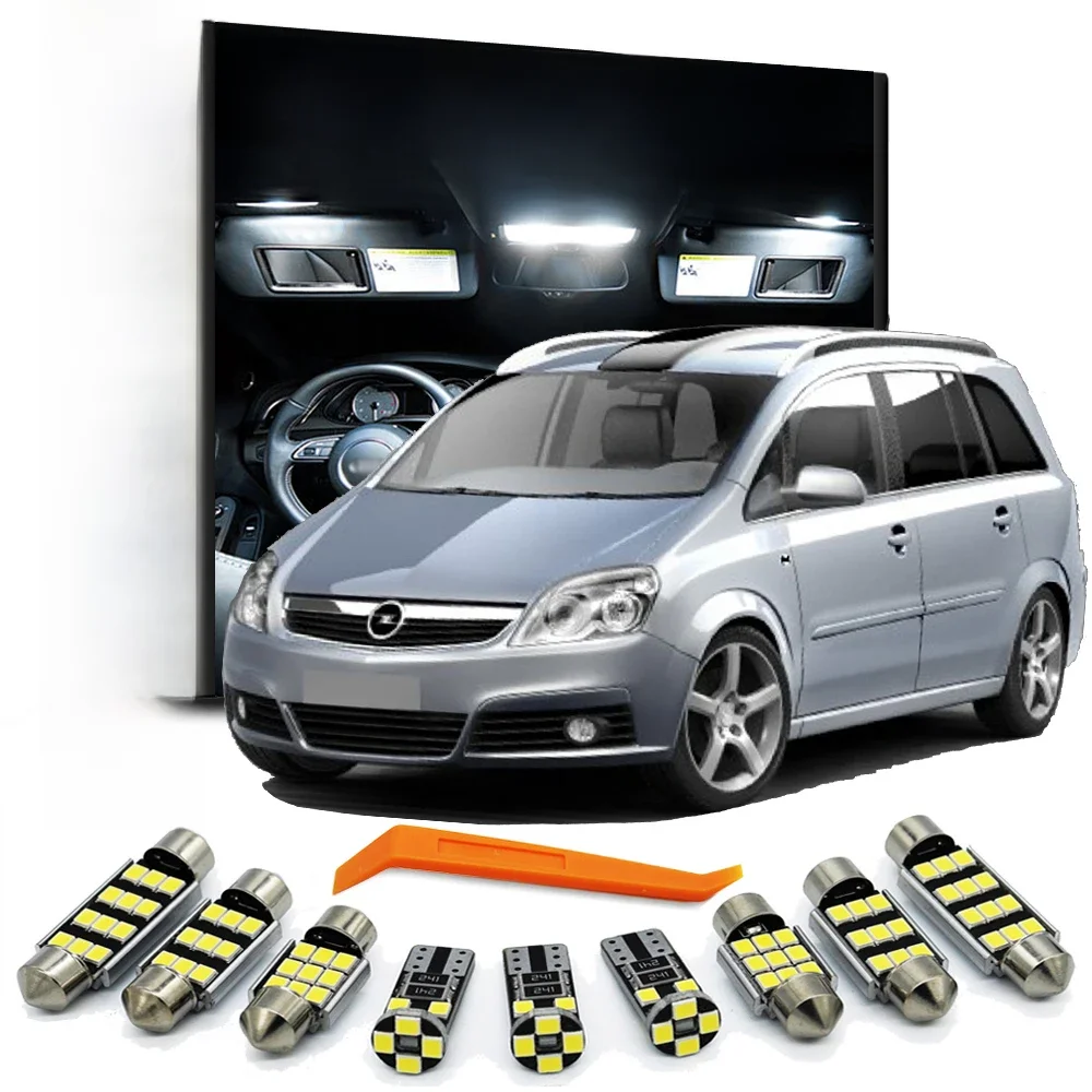 12-teiliges LED-Innenkuppel-Kartenlicht-Set für Opel Vauxhall Zafira B 2006 2007 2008 2009 2010 2011 2012 2013 2014 LED-Lampen Canbus
