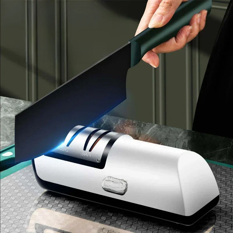 Elektryczna ostrzałka do noży USB Automatyczna regulacja Akumulatorowe noże kuchenne Nożyce Domowe szybkie ostrzenie Narzędzia kuchenne Szlifierka — zdjęcie 2