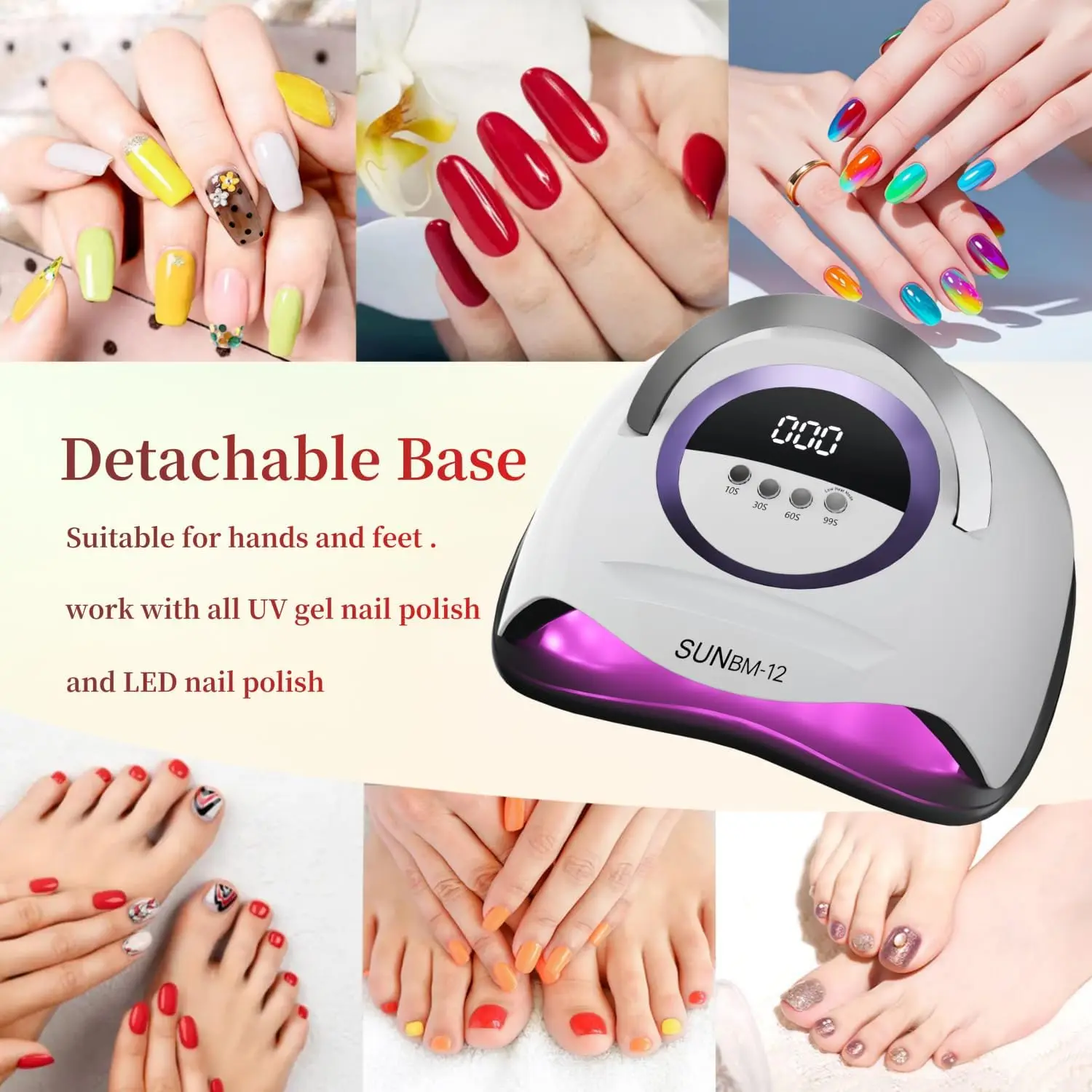 300 W UV-LED-Nageltrocknerlampe, professionelle UV-Nagellampe für Nägel, Maniküre, 72 Perlen, schnell aushärtende Gel-Nagellack-Trocknungslampe