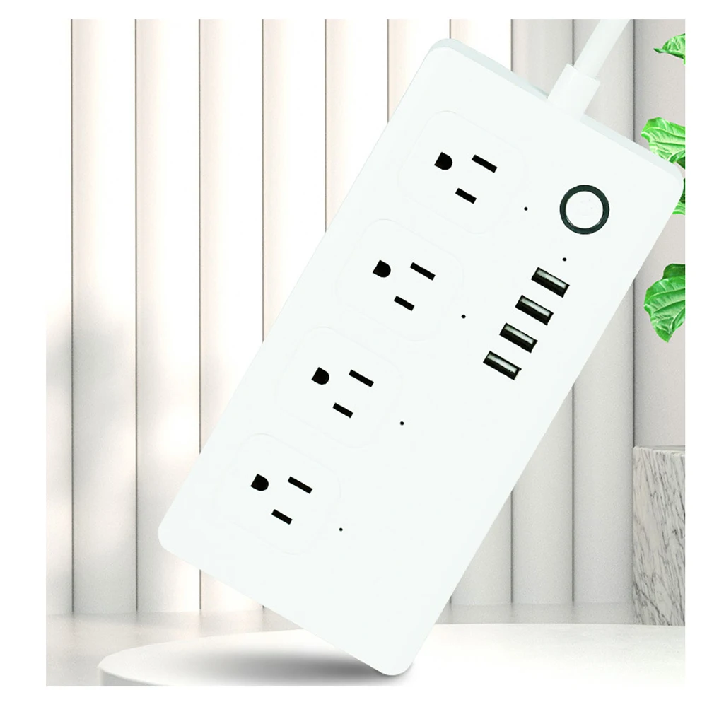 Tuya WiFi US Plug Power Strip With 4 USB  Smart Portable Extension Socket Plug  AC Power Travel Adapter USB Smart Phone Charger