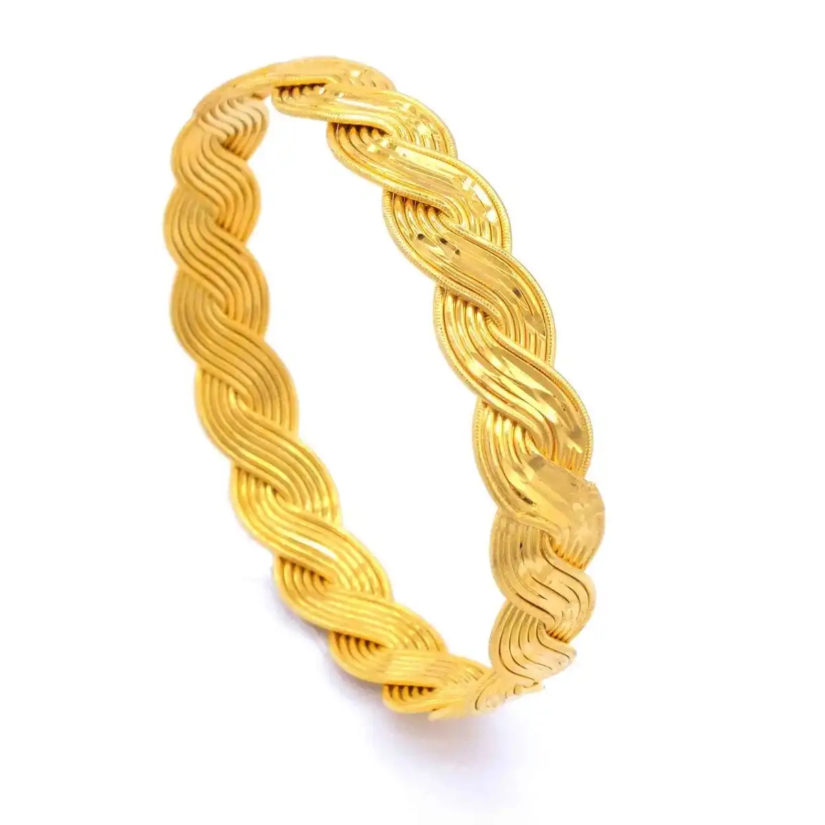 

GoldFashion 22 Carat Gold Plated Braid Burmese Bracelet Bangle New Design Stylish Wrist Standing Luxury Charm Wholesale Dubai TR