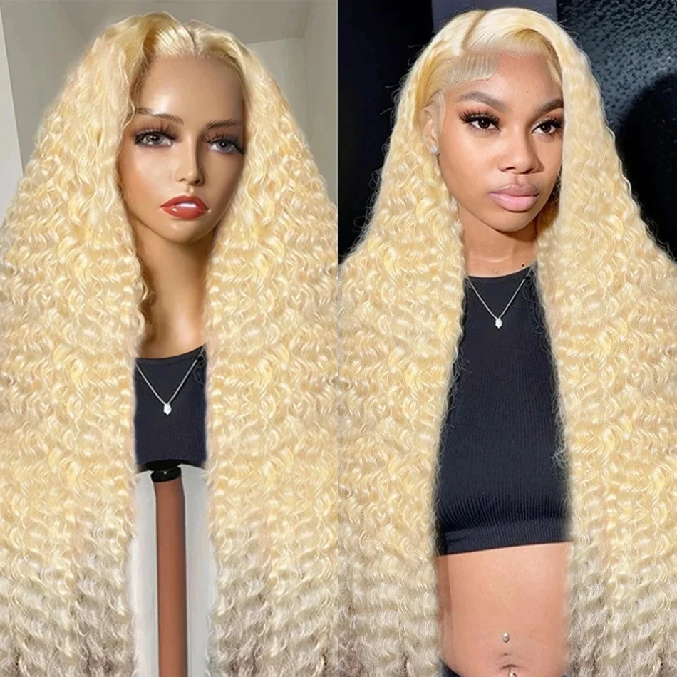 Addictive 40 Inch Deep Wave 613 Honey Blonde 13x4 Lace Front Human Hair Wigs 13x6 Hd Lace Frontal Curly Wave Wig For Woman