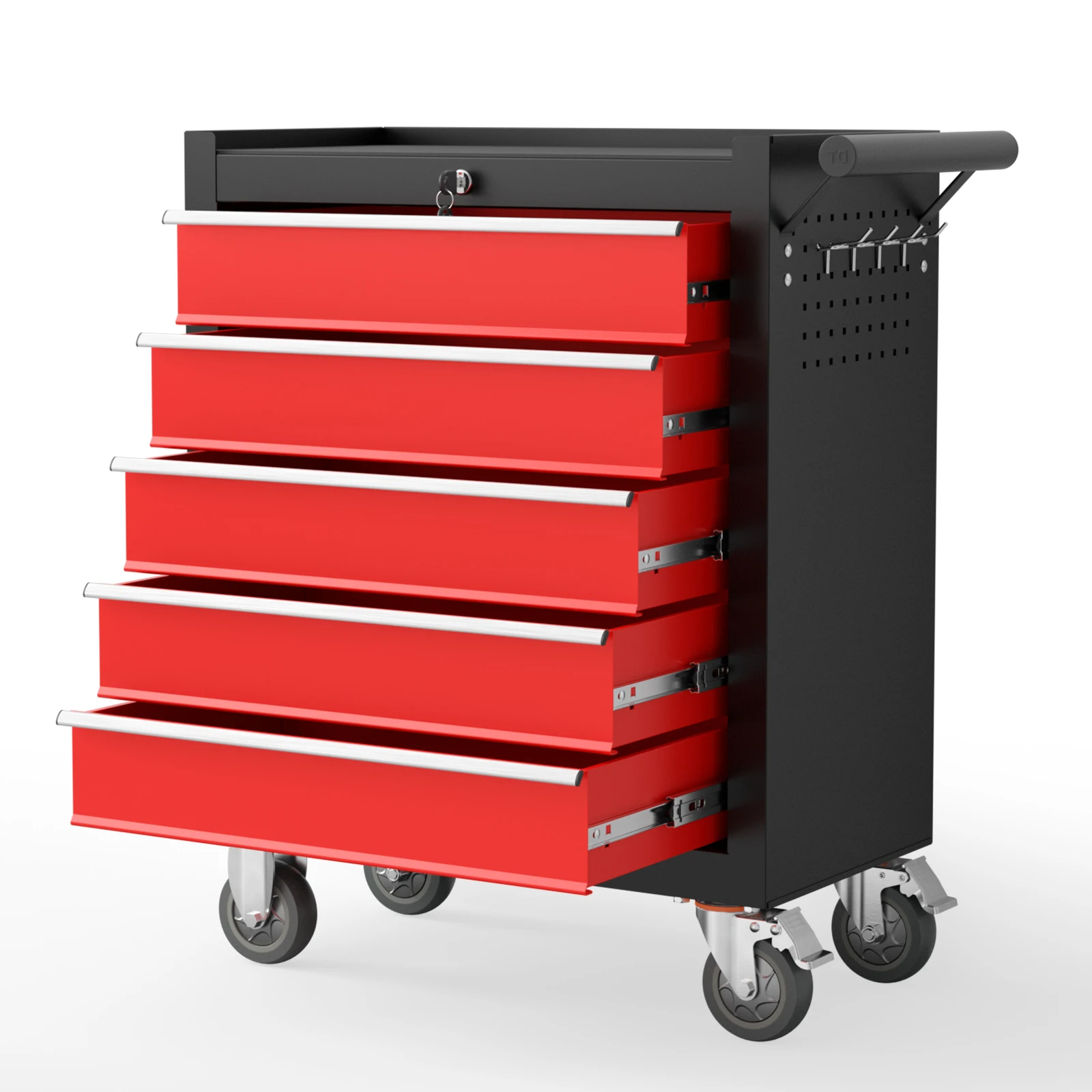 Cassettiera portautensili Kieperi a 5 cassetti con ruote, cassette portautensili portatili con ruote