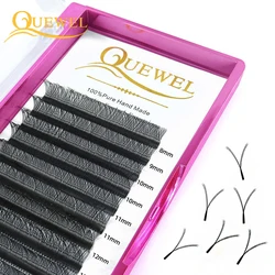 Quewel Y Shape Lashes C/D/CC/DD/B Curl YY Faux Mink Lashes Extension Premade Fan Eyelashes 8-15mix Soft Natural Eye Makeup Women