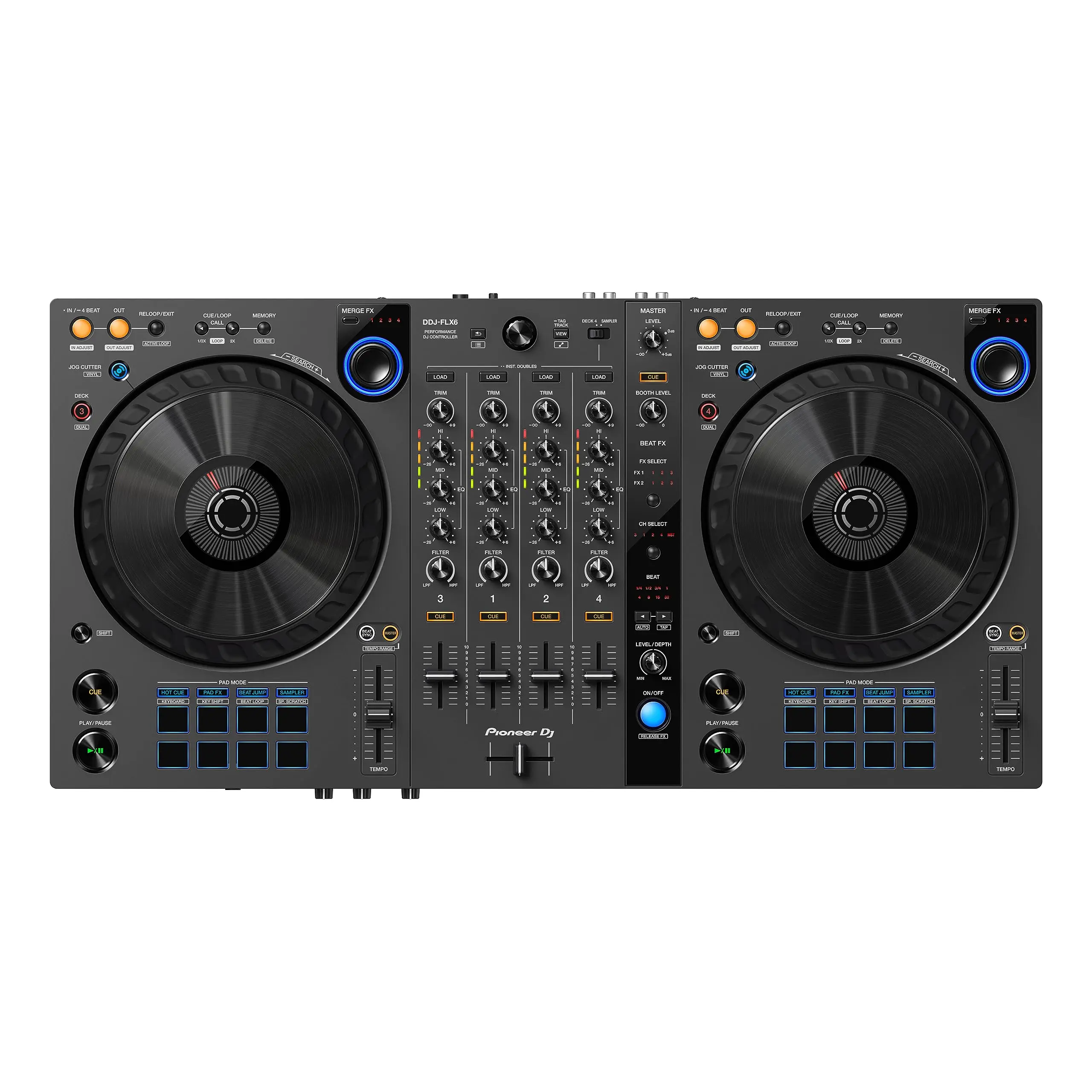 

NEWLY NEW Pioneer DJ DDJ-FLX6-GT 4-deck Rekordbox and Serato DJ Controller - Graphite