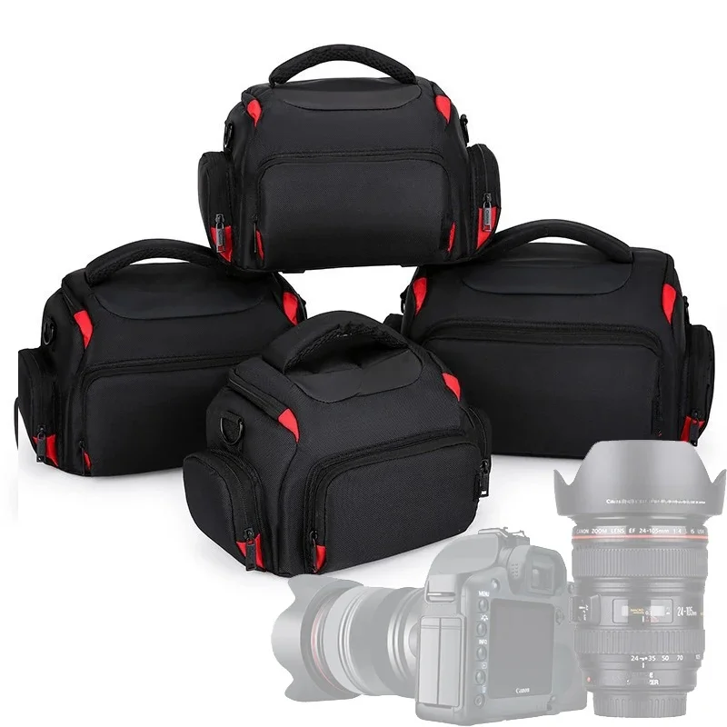 Torba do przechowywania Torba na ramię Torebka z paskiem Osłona przeciwdeszczowa do aparatów Canon Nikon Sony Samsung Akcesoria fotograficzne do obiektywów — zdjęcie produktu 7