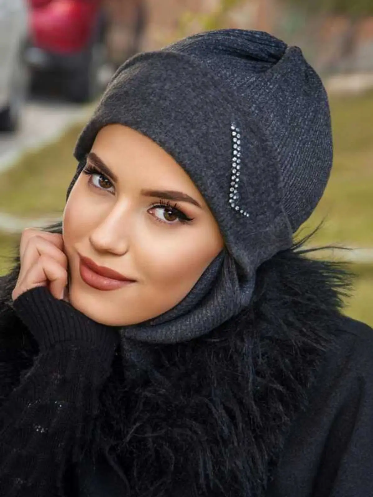 Imagem -04 - Boina Mascarada com Hijap para Mulheres Gorro Casual Hijab Muçulmano Confortável Turco Padrão e Árabe Acessório de Moda