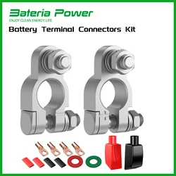 Battery Terminal Connectors Kit,Heavy Duty Battery Terminal Positive Negative Auto Car Marine,with 4 Pcs 2 Gauge 3/8
