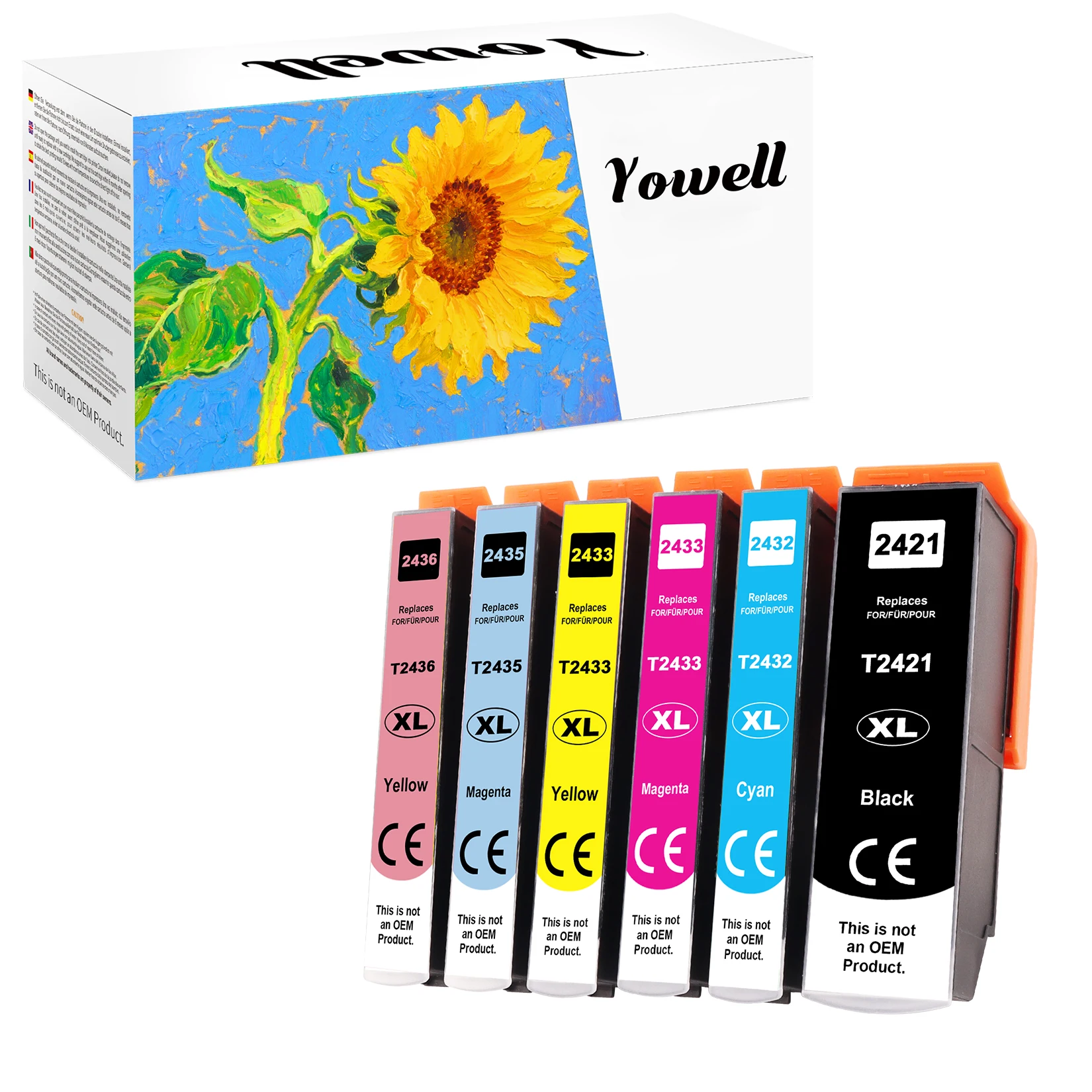 Yowell T24X T2431 T2432 T2433 T2434 T2435 T2436 Kompatible Tintenpatronen für XP-510 XP-520 XP-600 XP-605 XP-610 XP-615 – Detail 1
