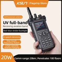 KSUT UV119D 20W High Power Long Range Walkie Talkie VHF UHF Dual Band Ham Radio Flashlight Reverse Charge Intercom Walkie Tokie