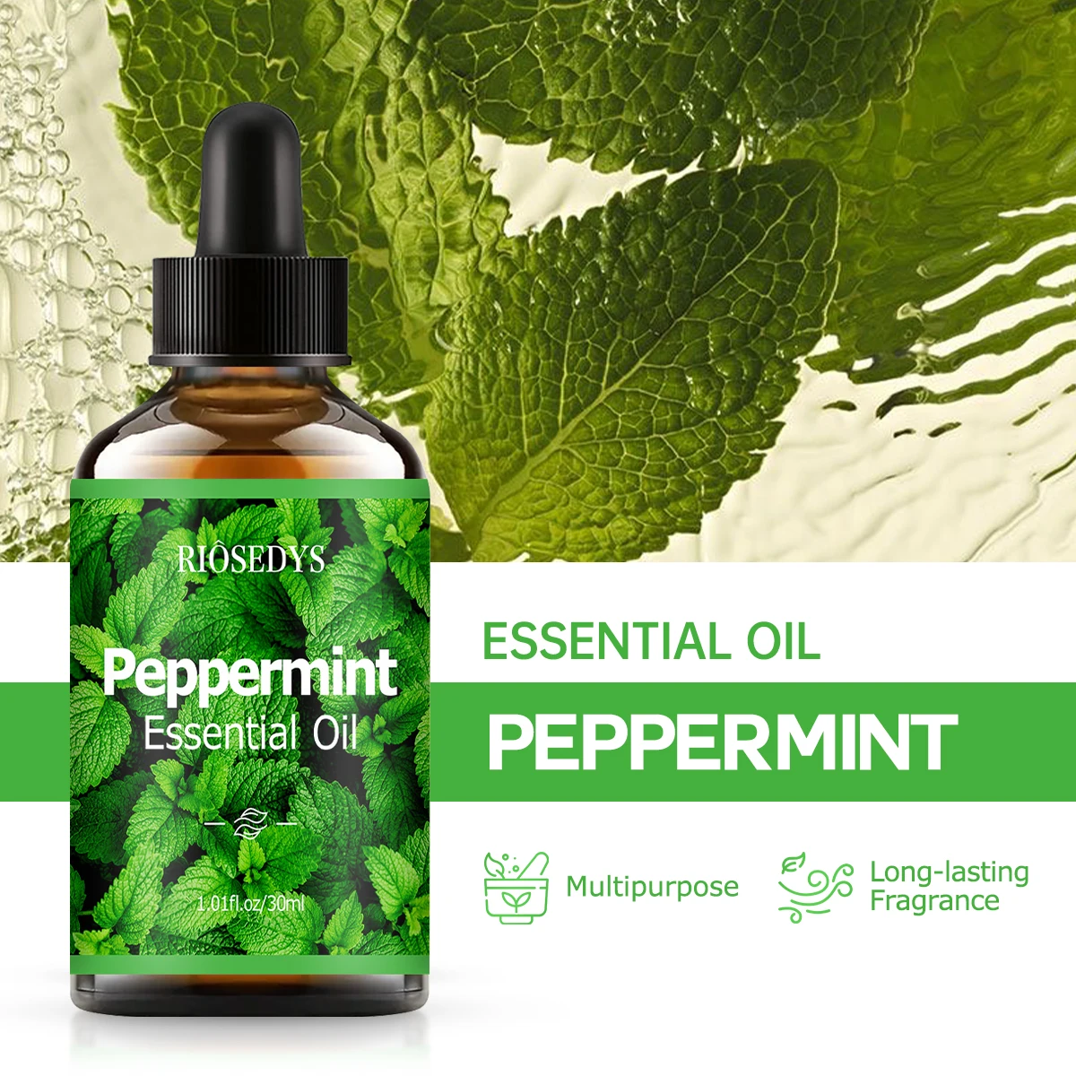 PEPPERMINT Ätherisches Öl, Kühlendes Minz-Duftöl für Diffusoren, DIY-Bastelarbeiten & Aromatherapie, Frisches, Kräftiges Aroma – Detail 1