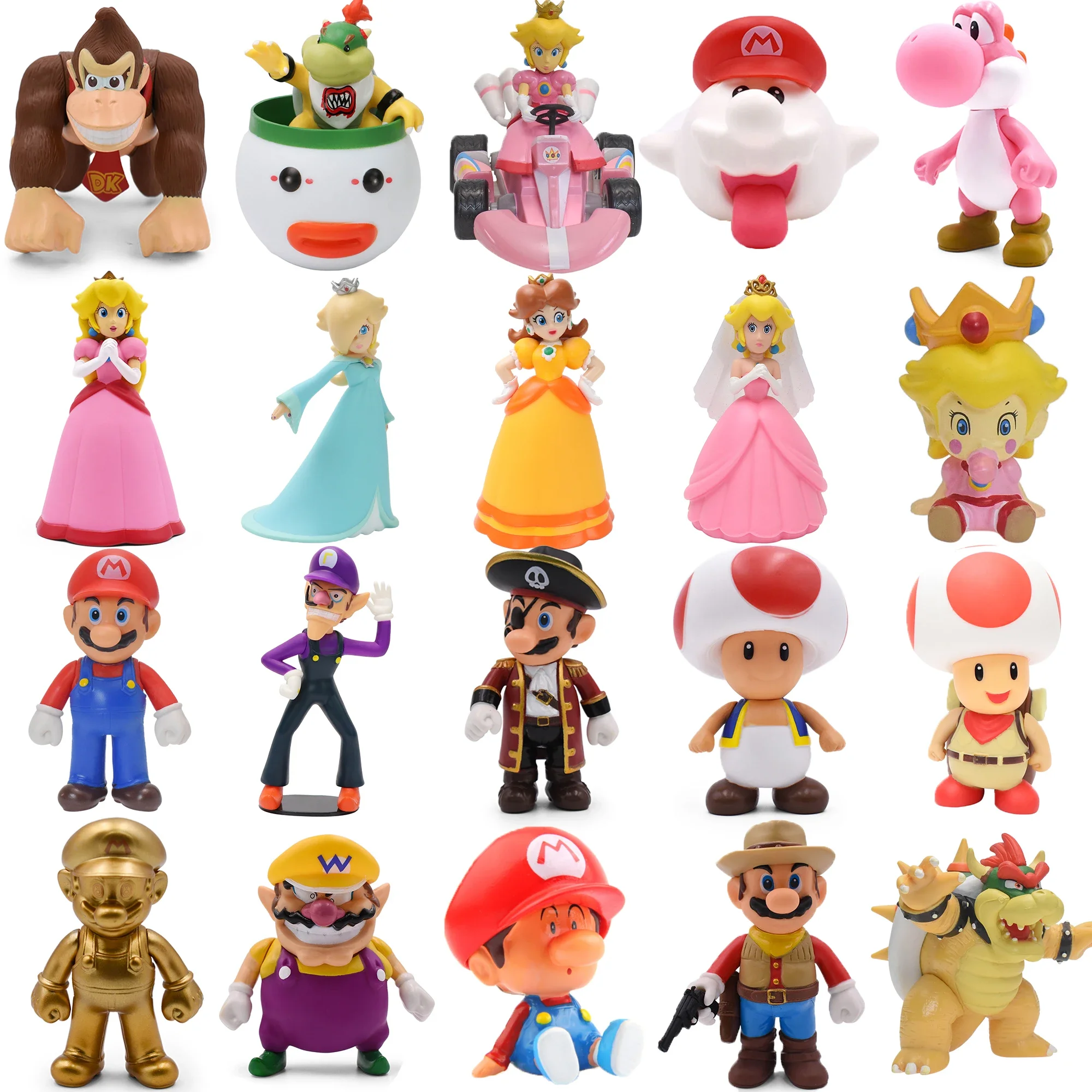 Mario Bros Figuren Modell Spielzeug Luigi Prinzessin Peach Daisy Rosalina Kröte Waluigi Bowser Yoshi
