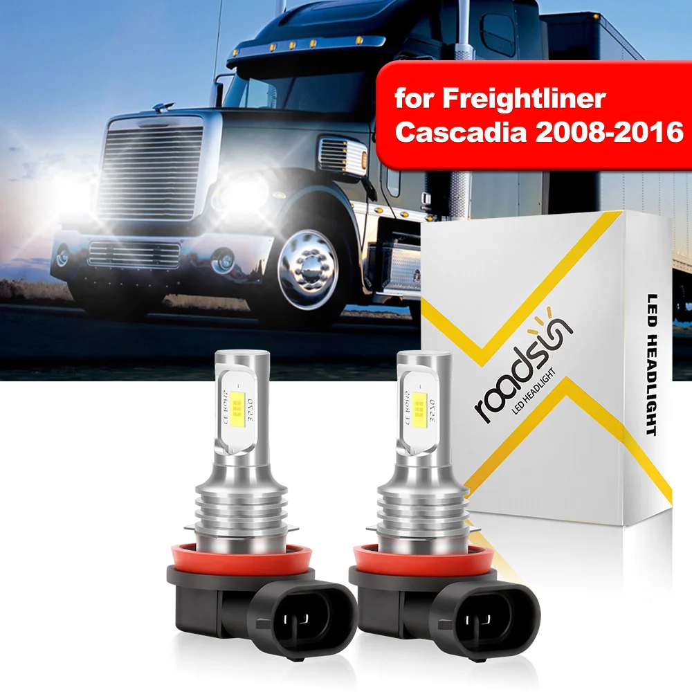 

For Freightliner Cascadia 2008-2016 Fog Lamp 12V 24V 3570 CSP Chips 110W 6500K Built In Driver Plug Play 2Pcs