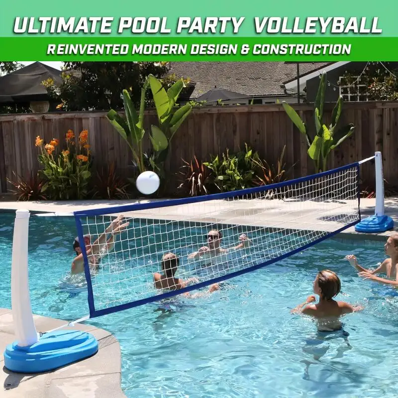 Xindate PE Pool-Volleyballnetz, Ersatznetz, 4,5 m x 99,06 cm, weiß …