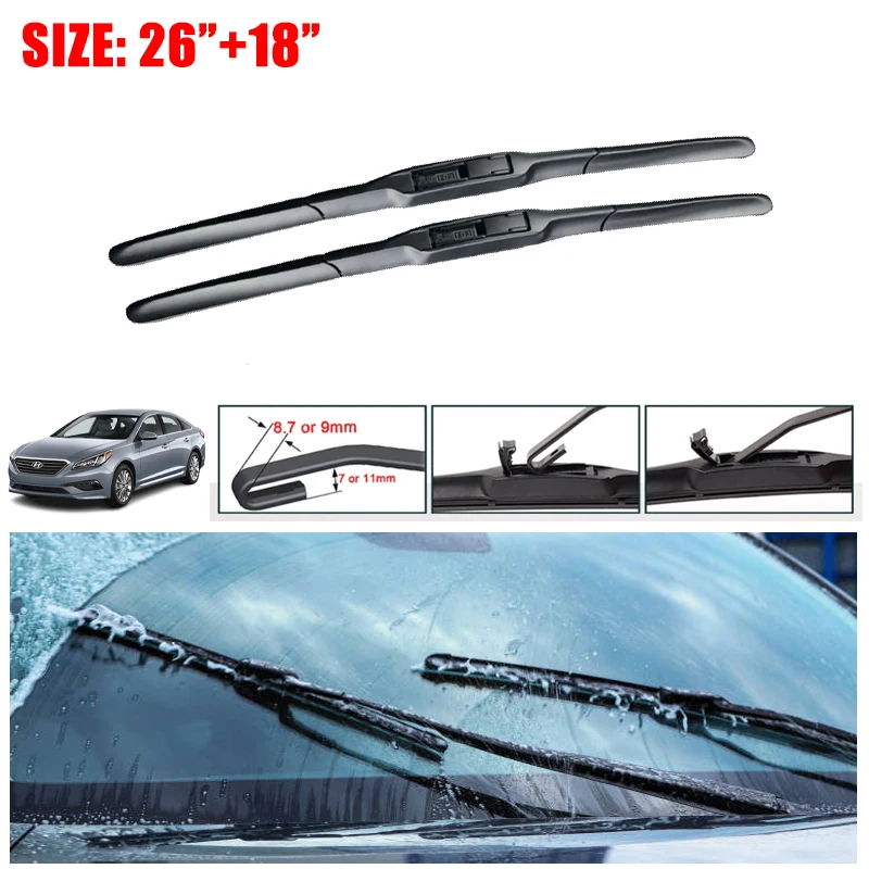 

Car Wiper Blade For Hyundai Sonata YF LF 2010-2017 2011 2012 2013 Front Windscreen Windshield Wipers Stickers Auto Accessories