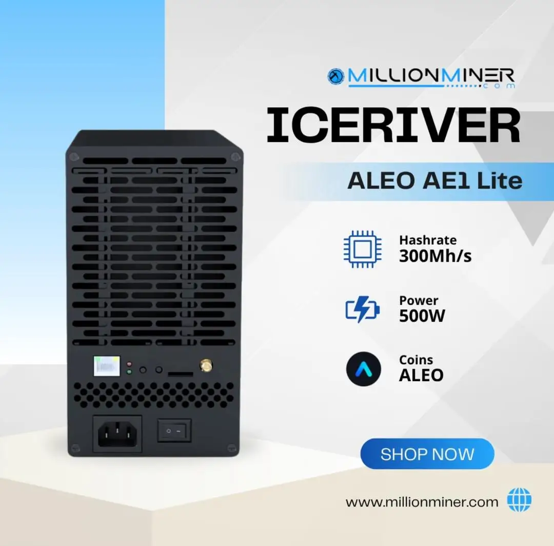 OFERTA PREMIUM: COMPRA 6 Y OBTÉN 3 GRATIS. Nuevo miner IceRiver AE2 720M 1300W ALEO - AE2 720Mh/s Spot. Incluye fuente de alimentación.