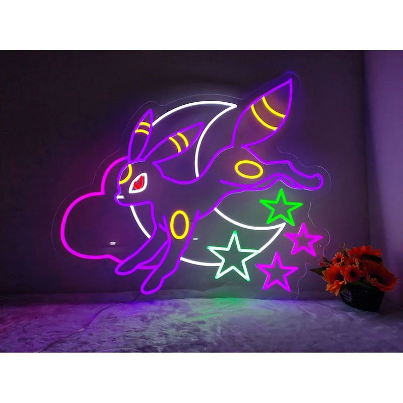 

Slyveon Neon Sign Anime Neon Sign Cute and Kawaii Slyveon Gorgeous Game Room Light Wall Art Neon Sign Bedroom Neon Lights