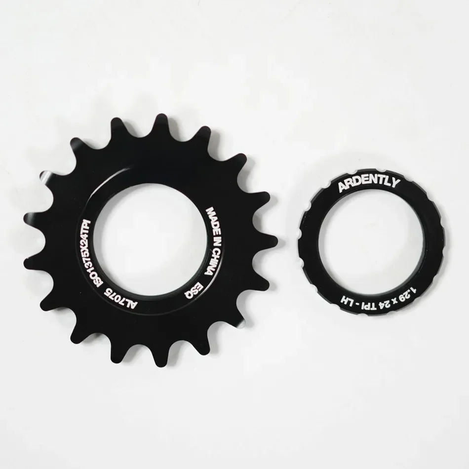 Ardently-Pignon et anneau de verrouillage pour moyeu de vélo de piste 1 vitesse, engrenage de vélo Partners, roues noires, renforcer, 13 T, 14 T, 15 T, 16 T, 17 T, 18 T, 19 T, 20T