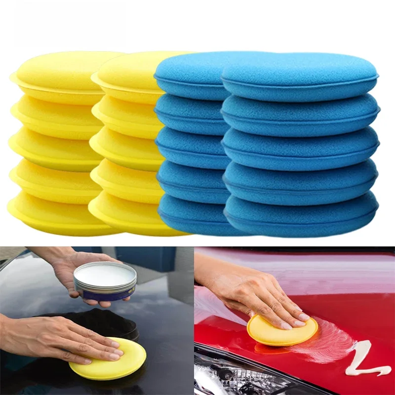 Éponges rondes pour vernis à cire de voiture, outils de détail de voiture, tampons applicateurs en mousse haute densité, éponge de durcissement et de polissage, lavage de voiture, 10 pièces