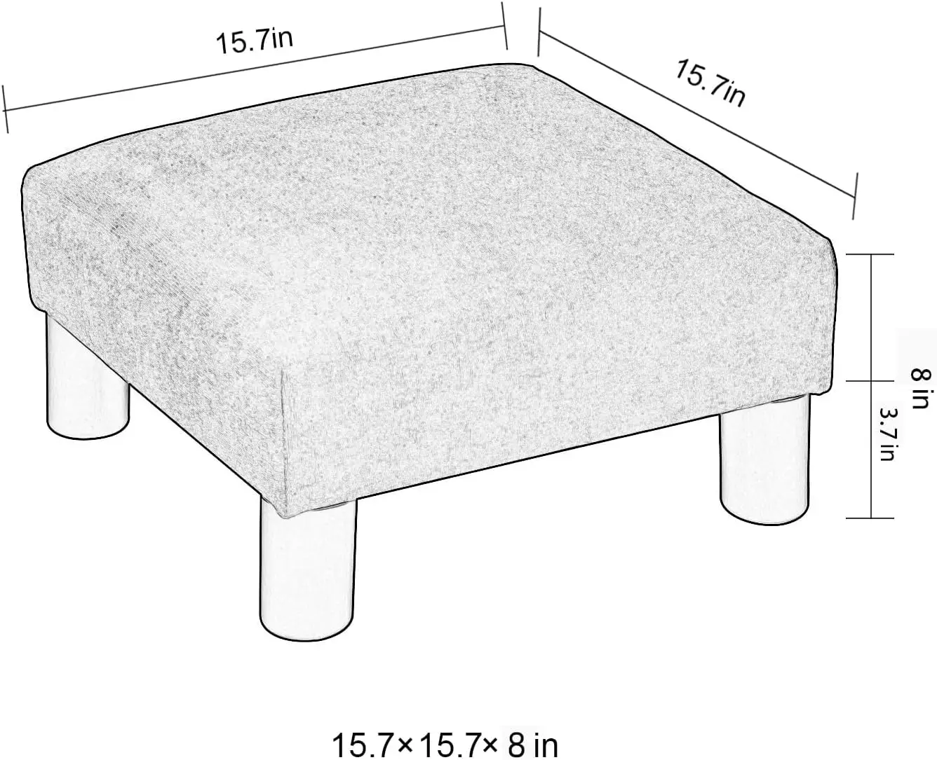 Footstool estofado e otomanos, pequeno descanso para pés para camas altas, leve e portátil, 15 polegadas