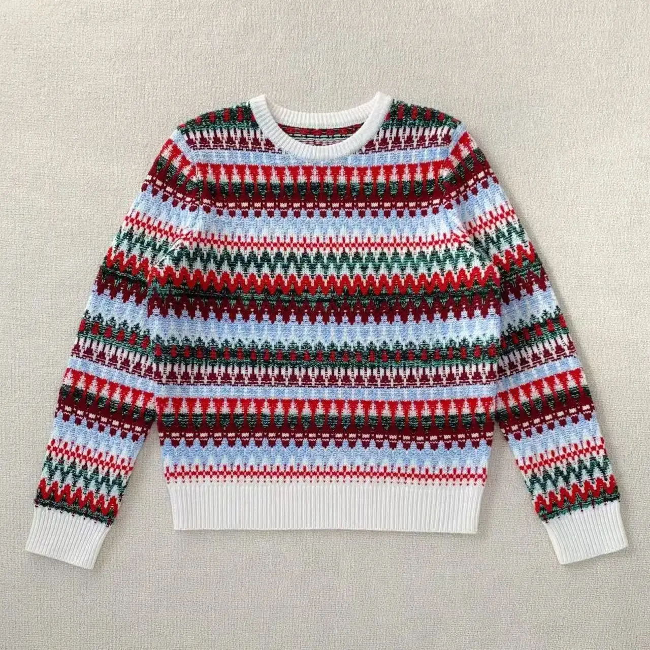 

Elegant classic O-neck christmas ambience wool pullover