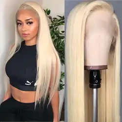 HD Transparente Lace Front Cabelo Humano Perucas para Mulheres, Honey Blonde Color 613, peruca reta para a escolha das mulheres