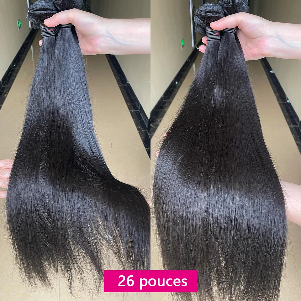 Bone Straight Human Hair Bundles 28 30 32 Inch Wick Hair Bundles Full Of End Bundles Human Hair Extensions 10A Remy Brazilian Hair Bundles Long Hair