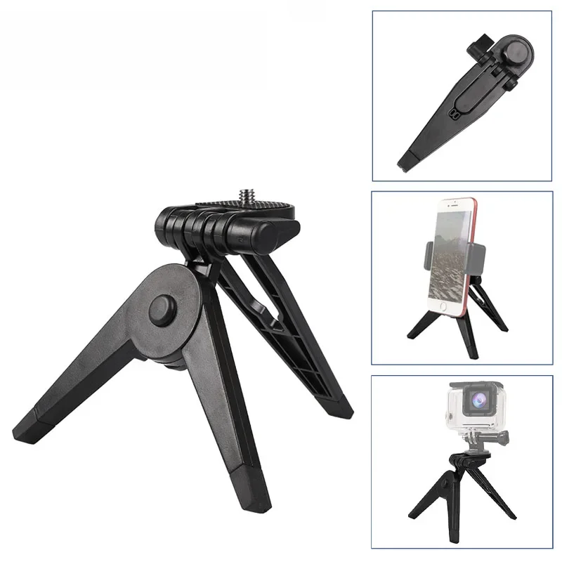 Mini statyw lekki stojak na stół składany statyw ABS uchwyt na telefon Vlog Selfie Stick do aparatu telefon iPhone akcesoria Gopro — zdjęcie 2