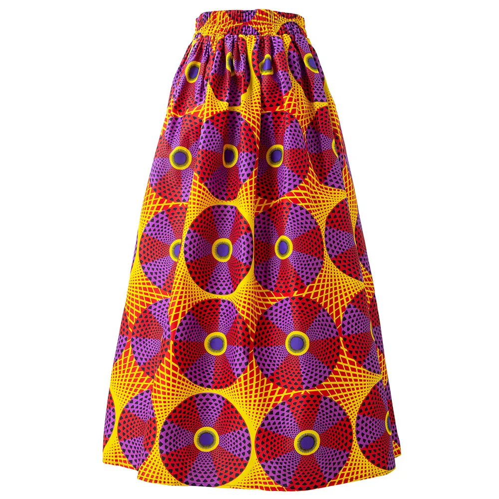 Fashion African Skirts For Women Long Maxi Skirt High Waist Elegant Ankara Print Skirt For Party