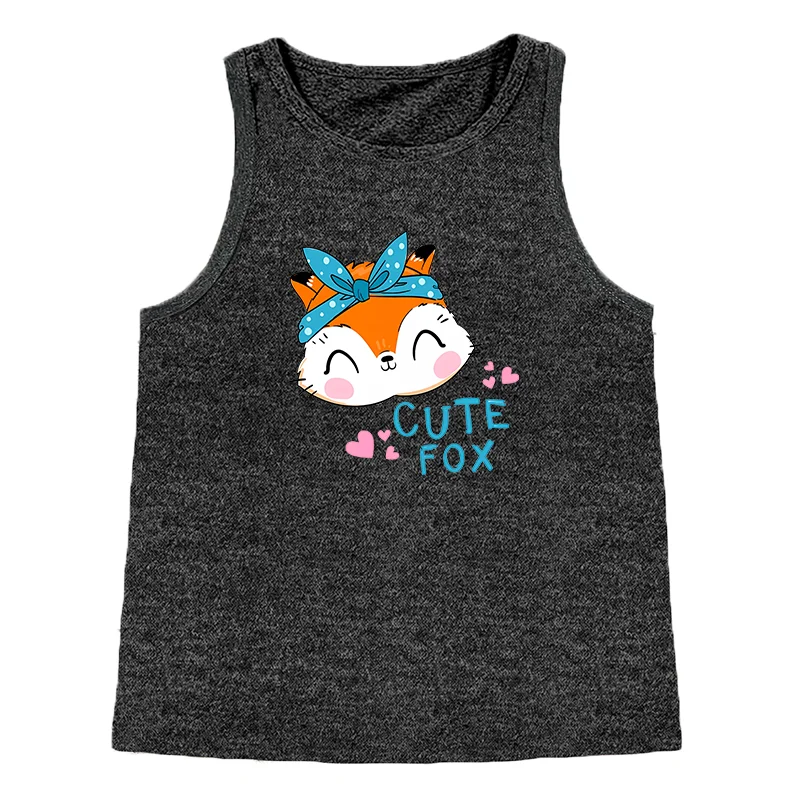 Cute Fox Animal Fox Fashion Women's Safety Tank Top Loose O Neck Sleeveless Casual Women's Tank Top