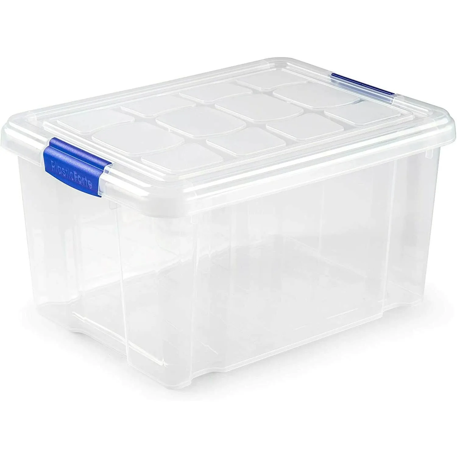 Cajas de Plástico almacenamiento, TRANSPARENTE, 16 Litros, 40 x 30 x 21 cm sin ruedas, n 1 (set)