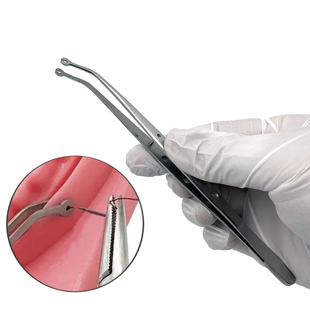 Pince à épiler chirurgicale dentaire, pince à épiler en coton, fentes, aiguille chirurgicale, opération, pointe dentelée