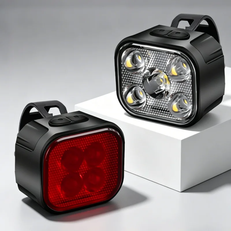 AliExpress BUCKLOS Bicycle Lights Bike Headlight Taillight Night Riding Lamp Rear/Front/Set USB Rechargeable Portable Flashlight Cycle Accessories