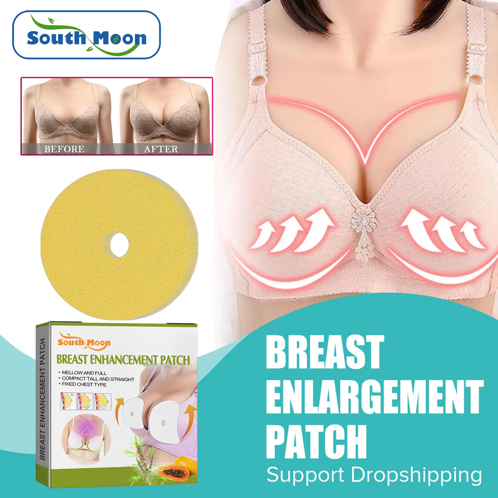 Breast Enlargement Patch Fast Growth Plump Breast Lifting Firming Bust Augmentation Improve Sagging Tightness Chest Enhancer Pad