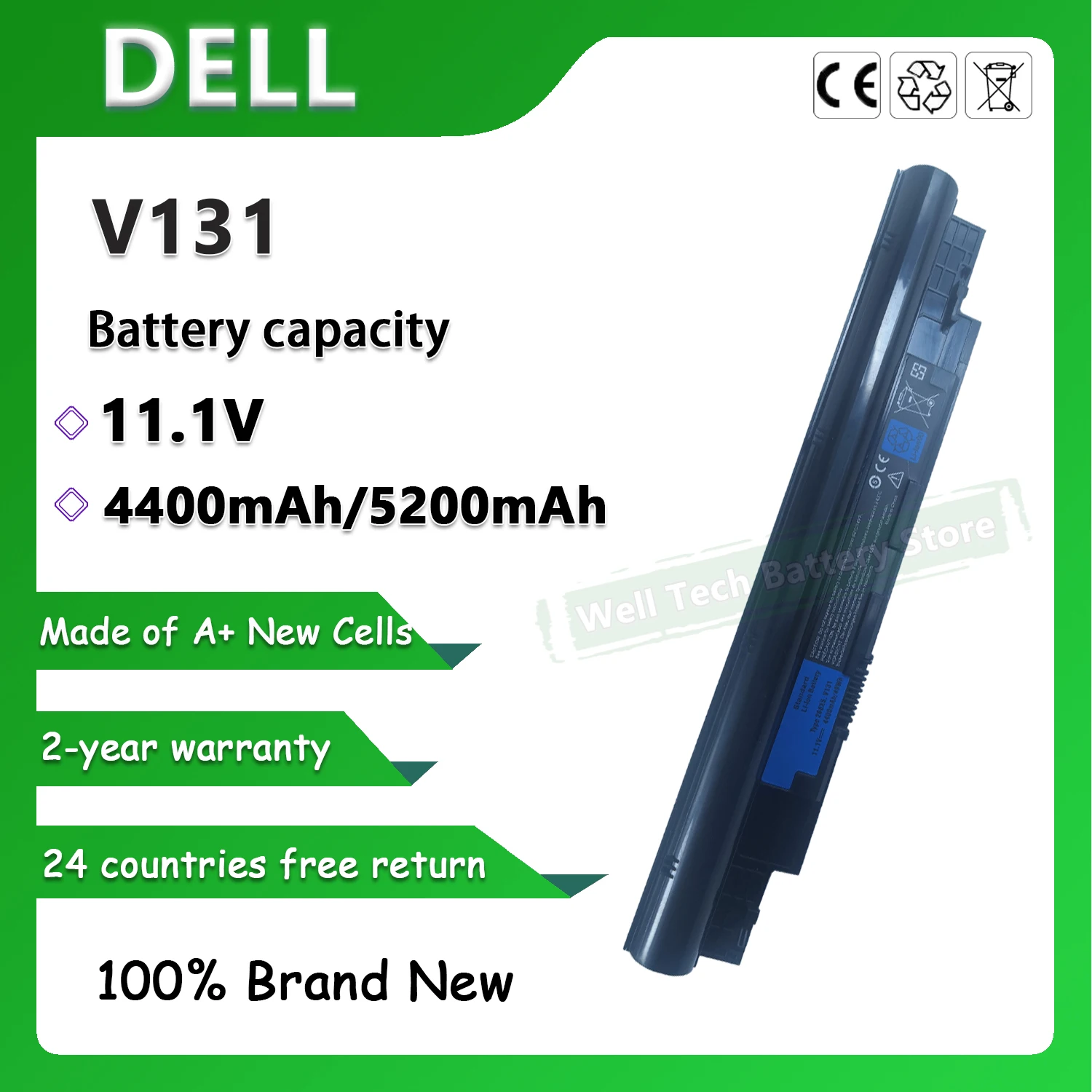 V131 Laptop Battery for DELL Inspiron 13Z 13z-N311z N311z 14z-N411z N411z 14Z Series Latitude 3330 Vostro V131 V131D V131R