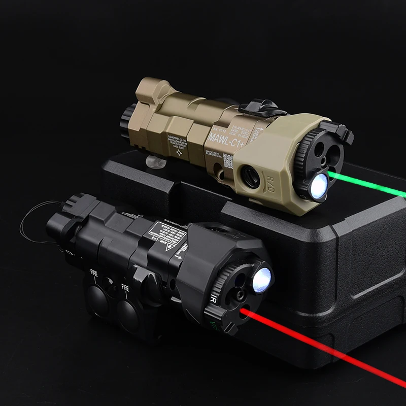 WADSN MAWL C1 Metal Red Green IR Laser Sight IR Visible LED Aiming Bule Dual Function Pressure Switch Strobe Weapon Scout Light