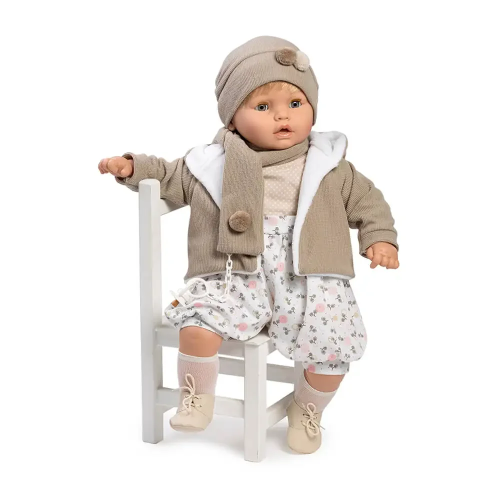 Recém-nascido Berbese Chorando Jacket Scarf Dolls, Brinquedos para Meninas, Presente do bebê, 62 cm,