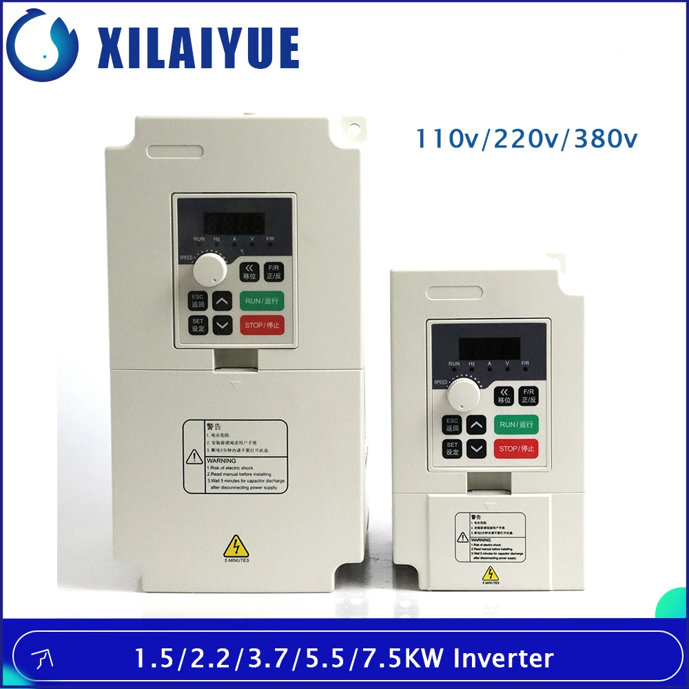 2.2/3.7/5.5/7.5KW VFD Inverter H100 Series 220V/380V Vector Variable Frequency Drive Inverter For Spindle Motor Speed Control.