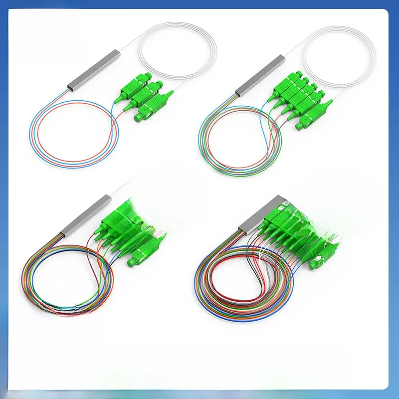 Rozdzielacz światłowodowy 1x2 1x4 1x8 1x16 w obudowie stalowej, mini, bezblokowy, FTTH, SM, jednomodowy, PLC, szybkozłącze optyczne APC — zdjęcie produktu 7