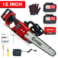 Cordless Electric Chainsaw, 1000W Brushless Chainsaw 12-Inch with 2x21V Batteries, 1 Replacement Chains & 1 Guide Bars & Charger, Bettery Electric Chainsaw Suit for Wood Cutting Trimming Branch
