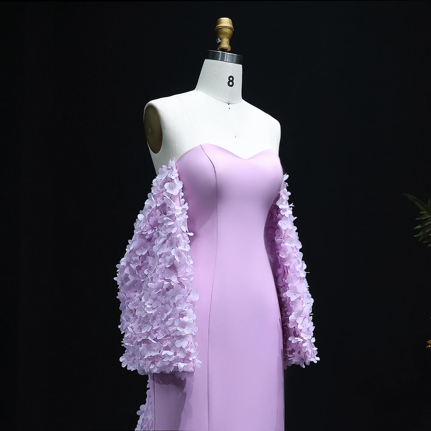 Sharon Said Abito da sera a sirena con scollo a cuore lilla con maniche a sbuffo con fiocco per abito da festa di nozze da donna SF043 personalizzato