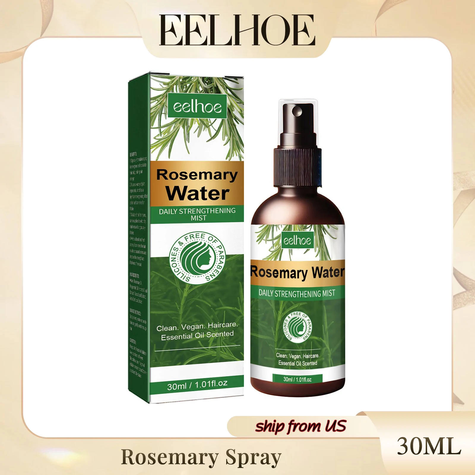 Eelhoe Rosemary Dense Hair Spray Balance Scalp Oil Repair Hair Damage Hair Stabilization And Anti Loss Dense Hair Solution