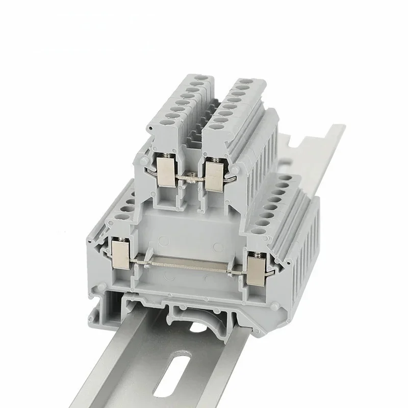 UKK/UKKB 3 10szt Dwupoziomowe złącze śrubowe 2,5 mm² Wtyczka przewodu Elektryczna uniwersalna listwa zaciskowa na szynę DIN 2-poziomowa UKK3 UKKB3 — zdjęcie 2