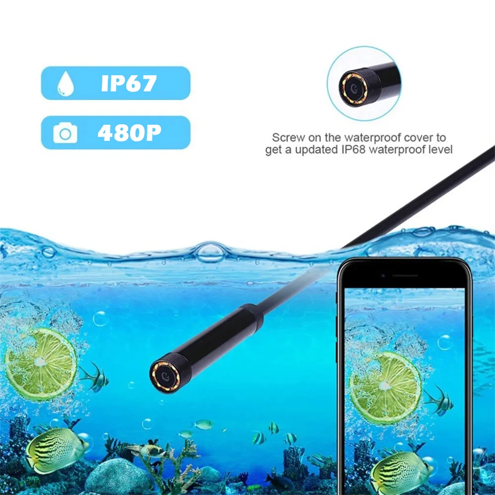 5.5/7mm Endoscopic Video Endoscope Usb Camera For Cars Android Mobile Smartphone Inspection Tools Device Automotive Boroscope