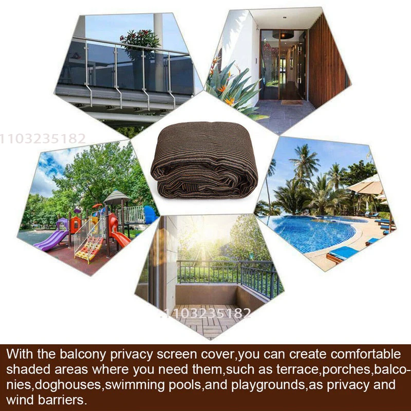 12-pin coffee sunshade HDPE sunshade net home garden UV protection 90% sunshade net balcony sunshade carport shade net