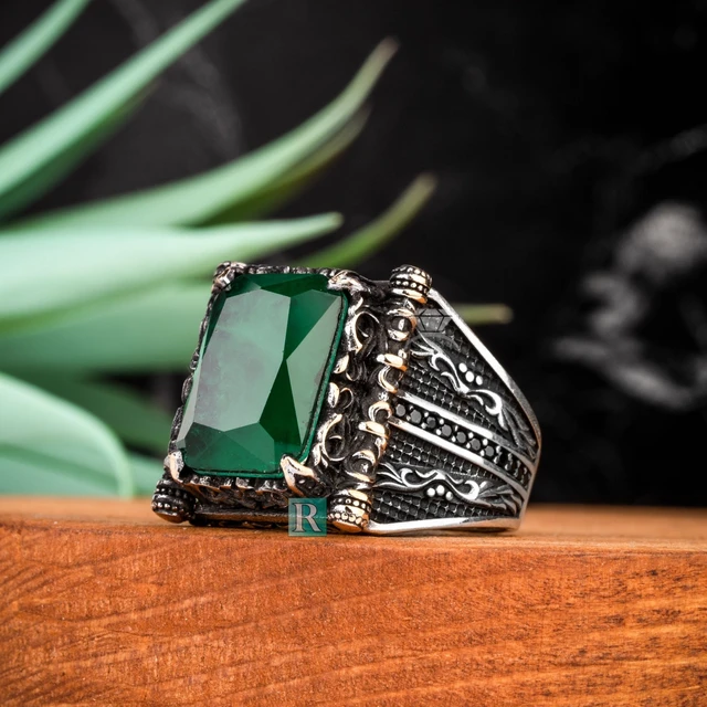 Bague argent emeraude verte hotsell